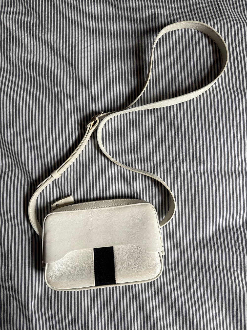 Tibi Small Garçon Bebe Bag in White with Black